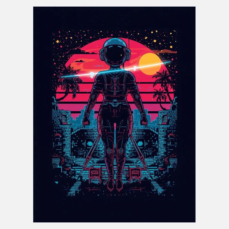 Astronaut Neon Sunset