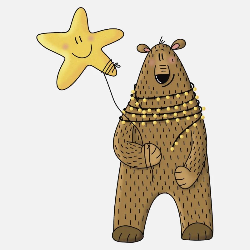 Bär mit Stern und Lichterkette