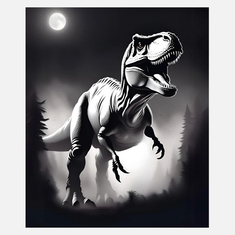T-rex noir et blanc