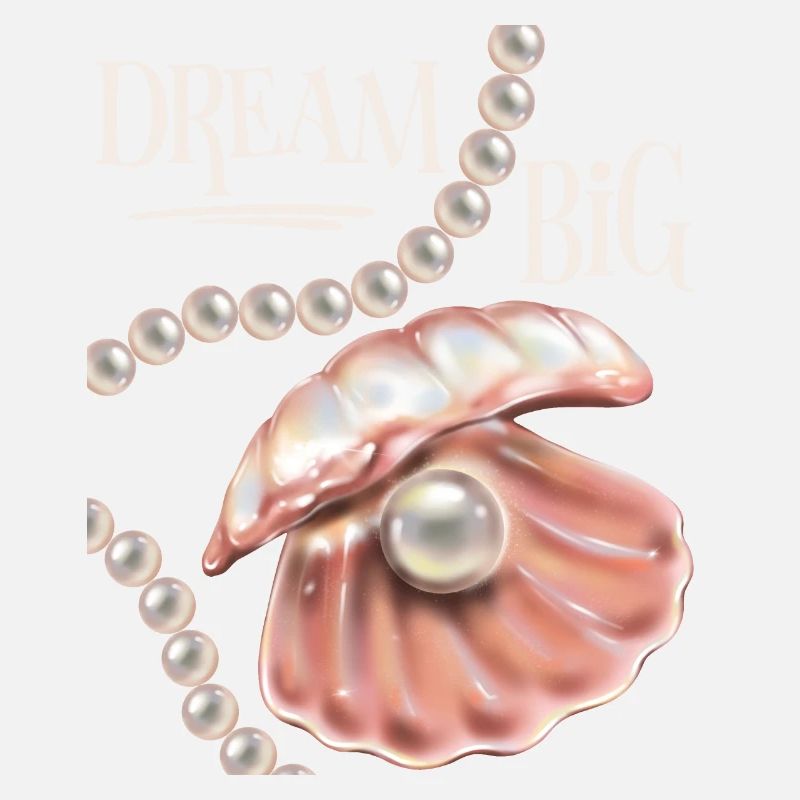 Shell with pearl, motivational saying Dream-Big