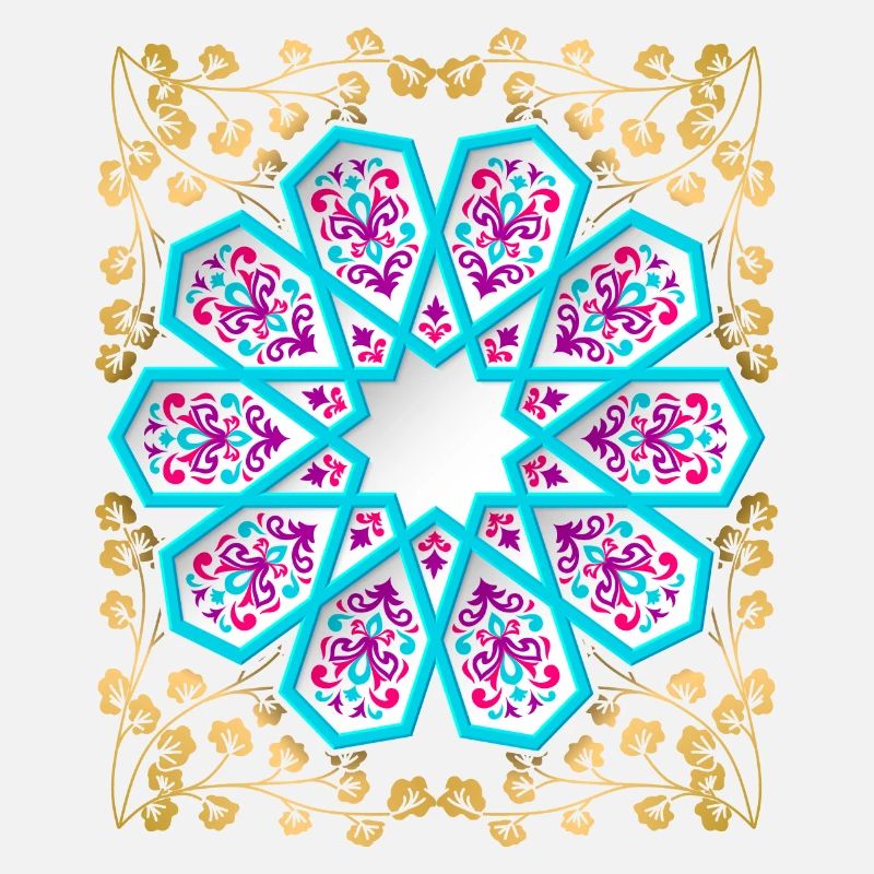Persisches Ornament mit Golddekor im 3d Stil
