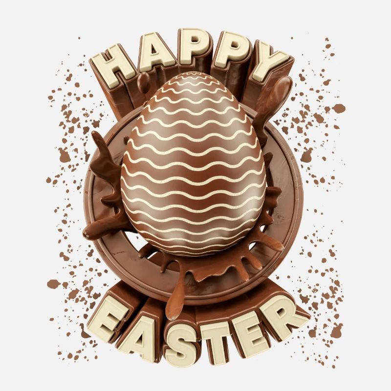 Pâques, oeuf de Pâques en chocolat, joyeuse pâques