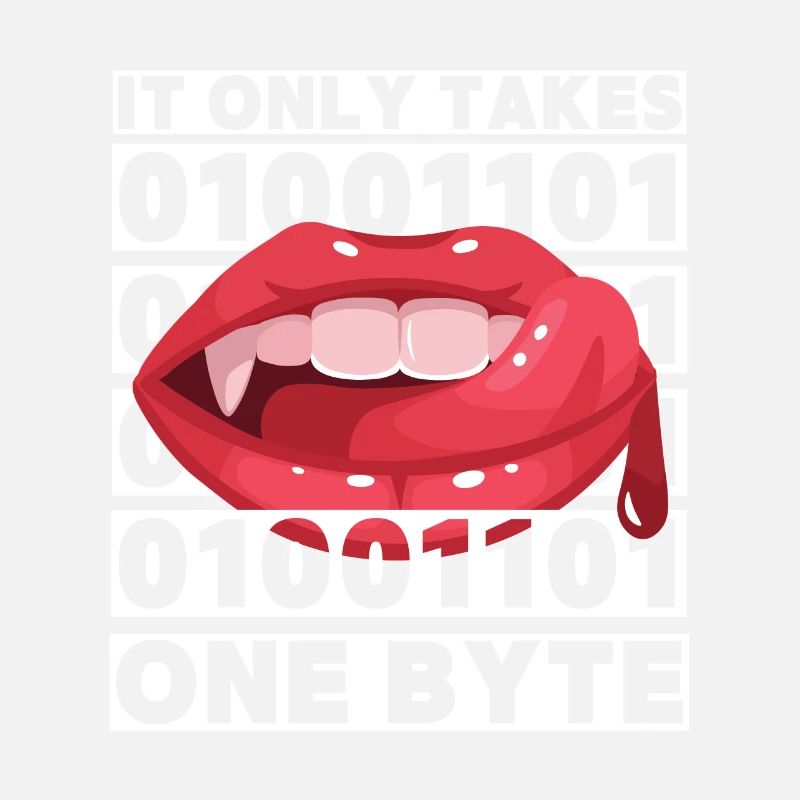 Bit Bytes Binäre Computernerd, Vampir, Spruch, Pun