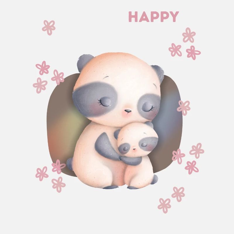 Muttertag Mama-Mami Mutter Mutti lustiger Pandabär