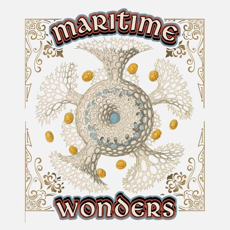 Vintage maritime illustration, sea creatures
