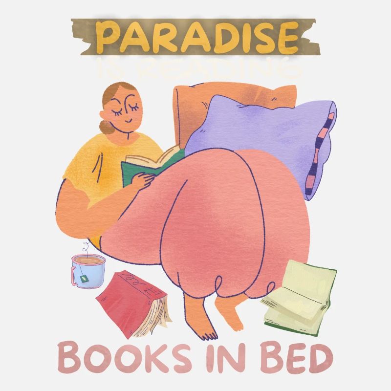 Buch, Bücher im Bett lesen, Bücherwurm Boho-Stil