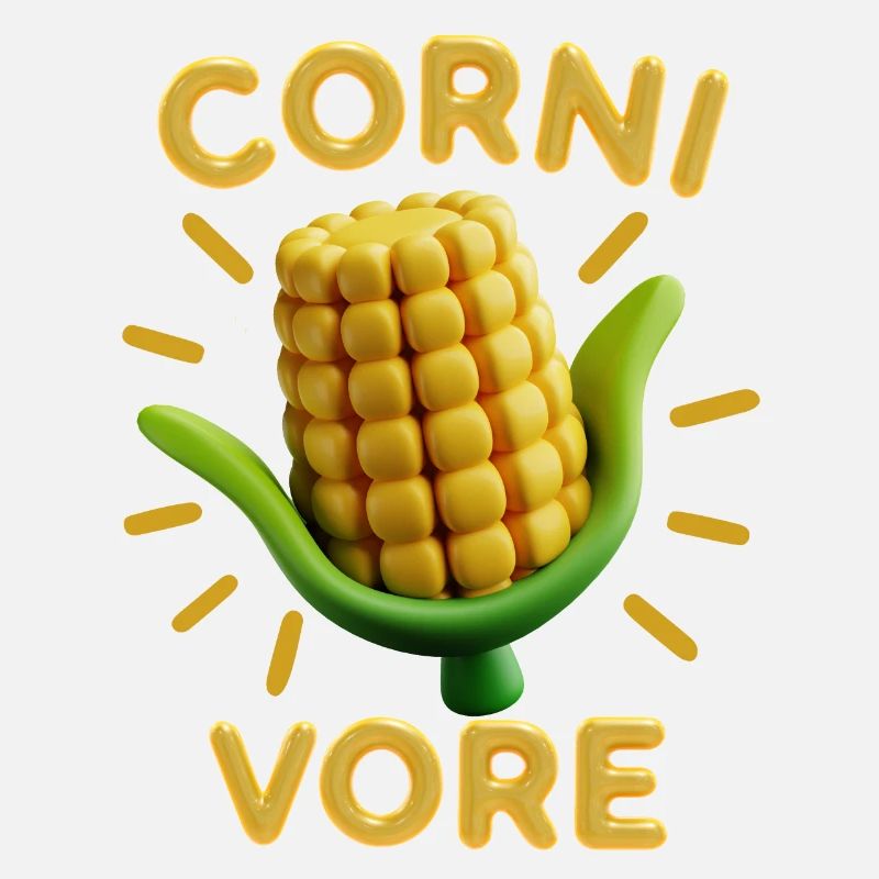 Maiskolben, 3d, Mais lustiger Spruch Pun Cornivore