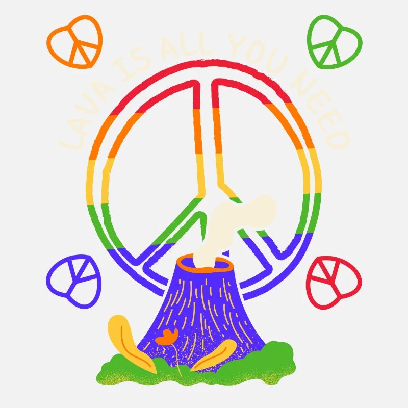 Frieden-Symbol, Friedenszeichen mit Vulkan, Pun