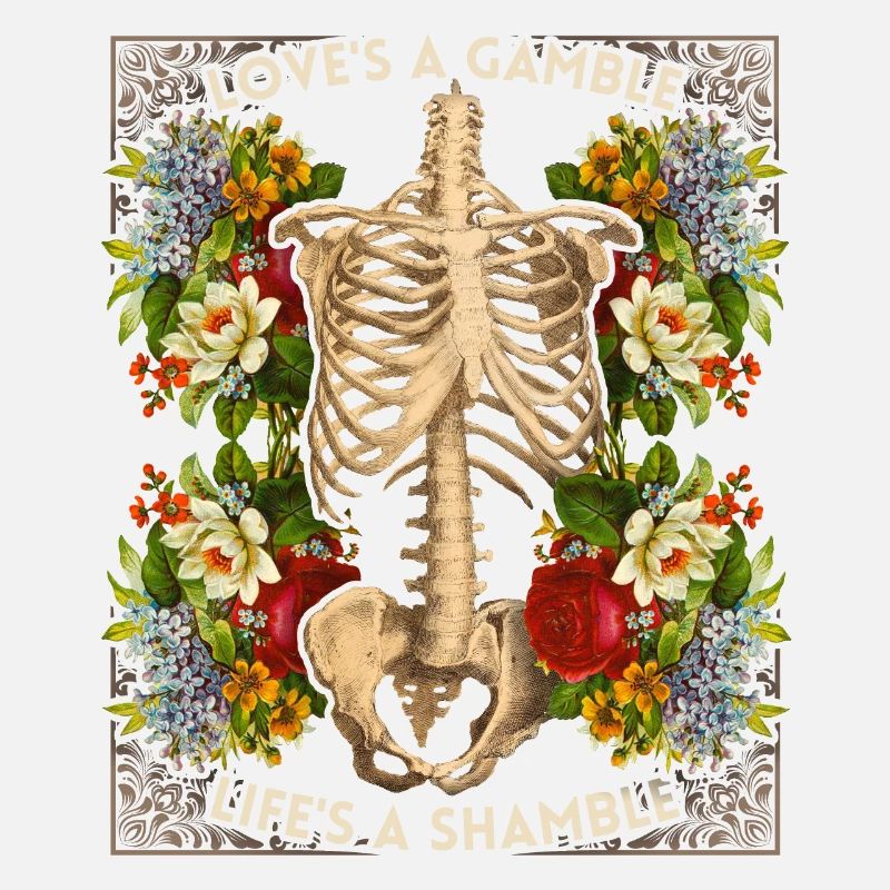 Biker design skeleton vintage roses funny saying