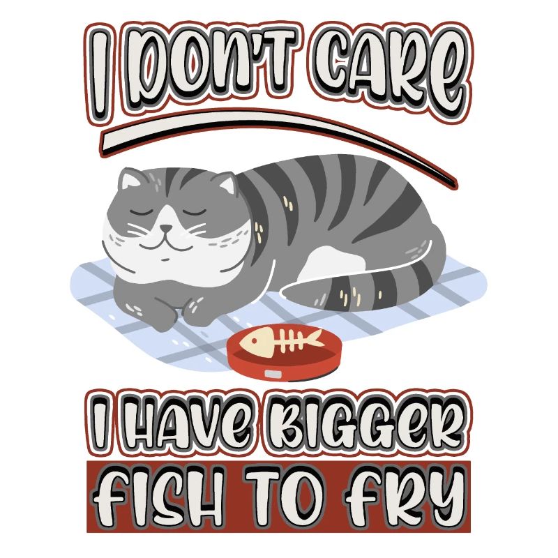 Katzen Spruch, Sprichwort mit Comic Katze