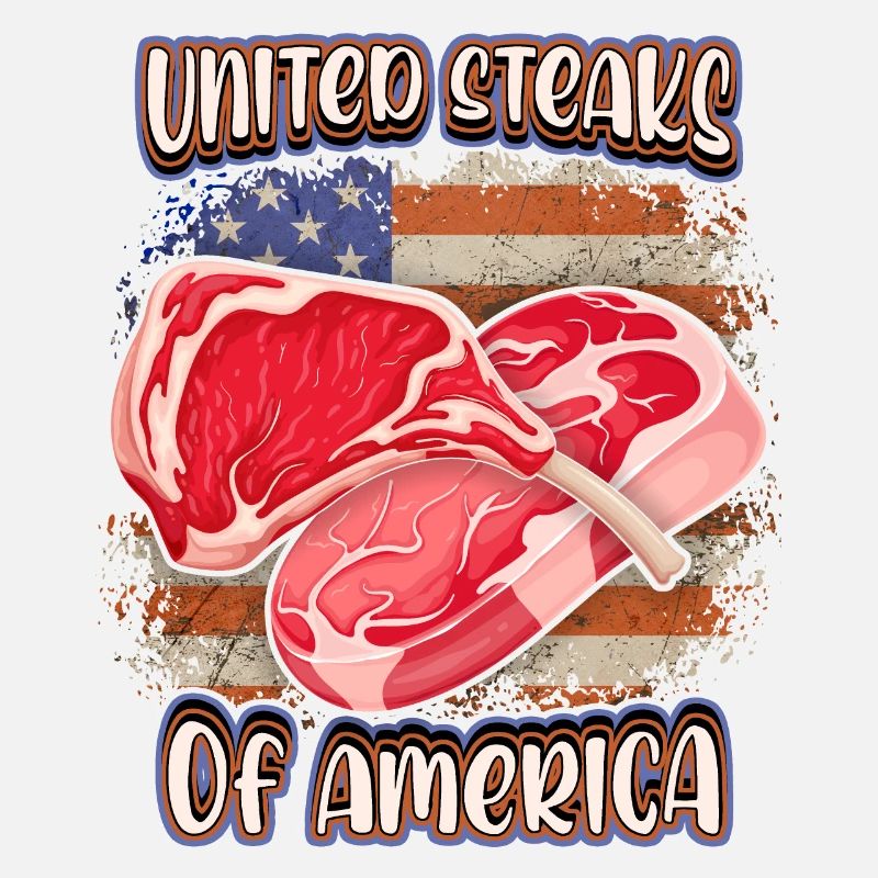Amerikanisches Steak, Fleisch, lustiger Spruch Pun