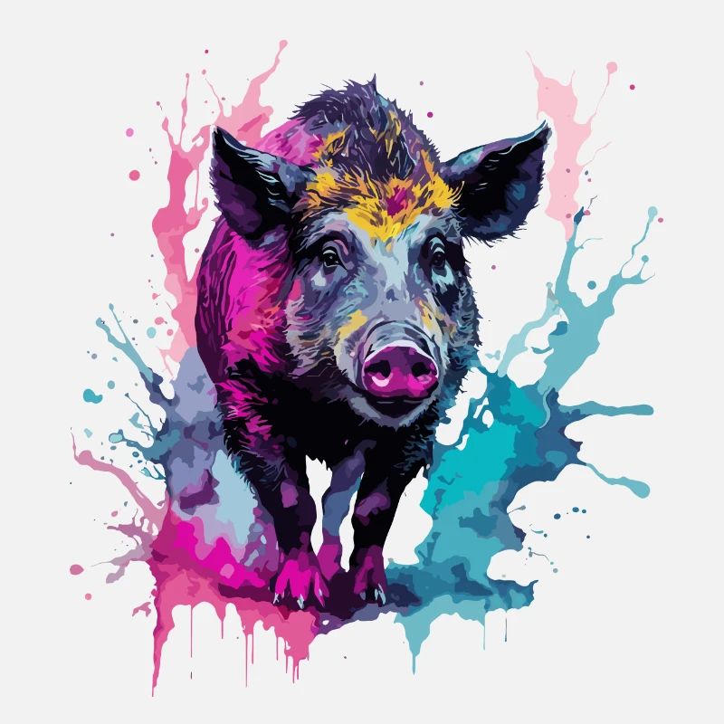 Sanglier à l’aquarelle