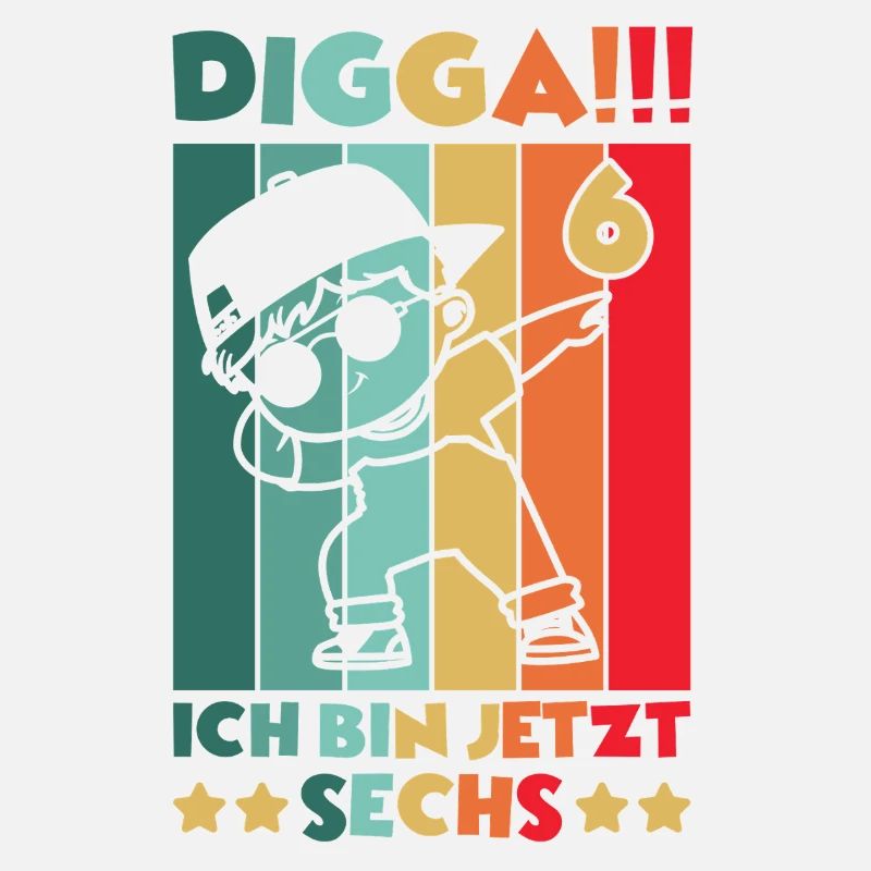 Digga Ich Bin 6 Jahre 6 Geburtstag Dabbing Junge