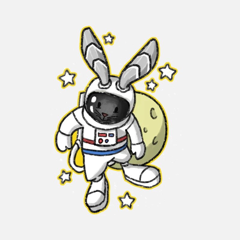 Cadeau d'astronaute de lapin Pâques Space