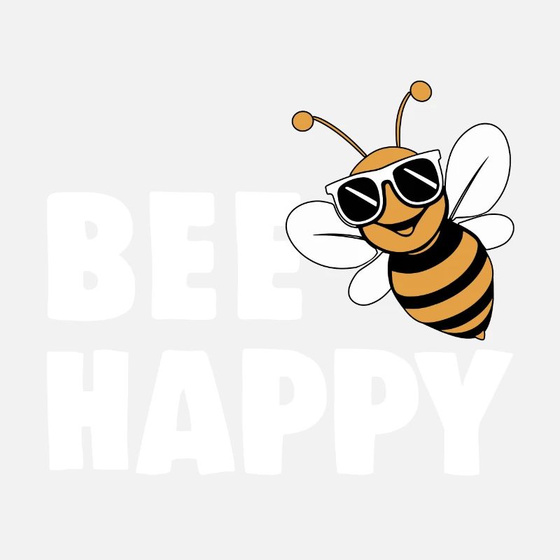Funny bee with saying Bee Happy