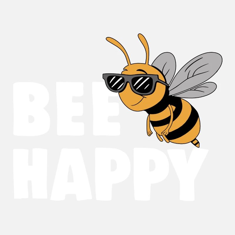 Funny bee with saying Bee Happy