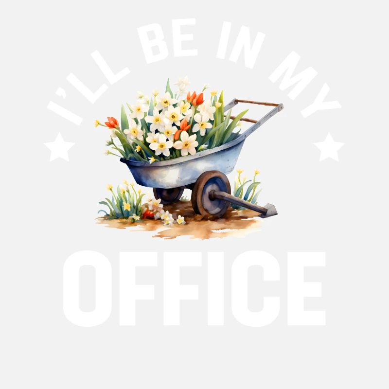 Je serai dans mon bureau le jardin travaille avec des fleurs