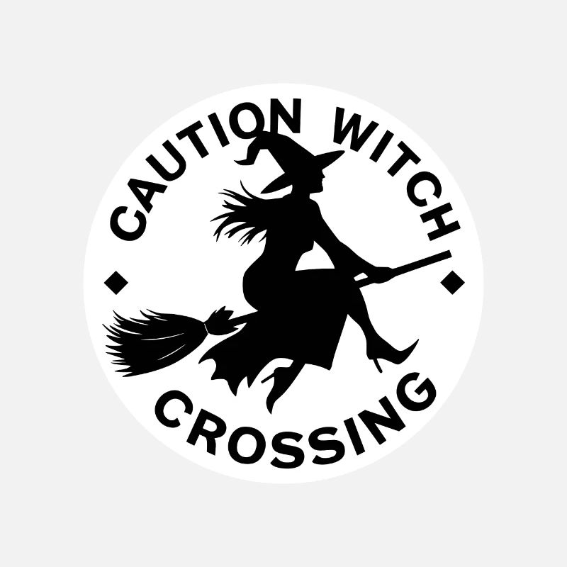 Halloween Witch Broom Caution Witch Crossing