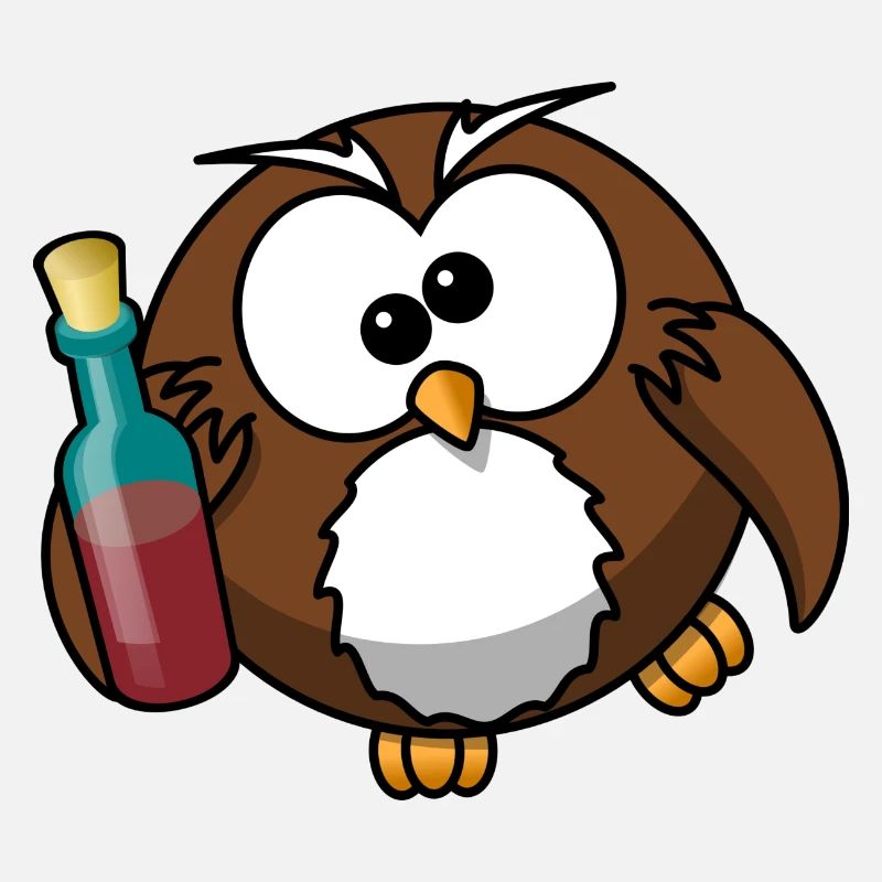 betrunkene Eule mit Wein