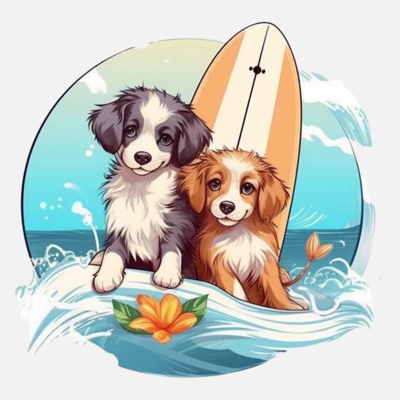 Zwei Surfhunde