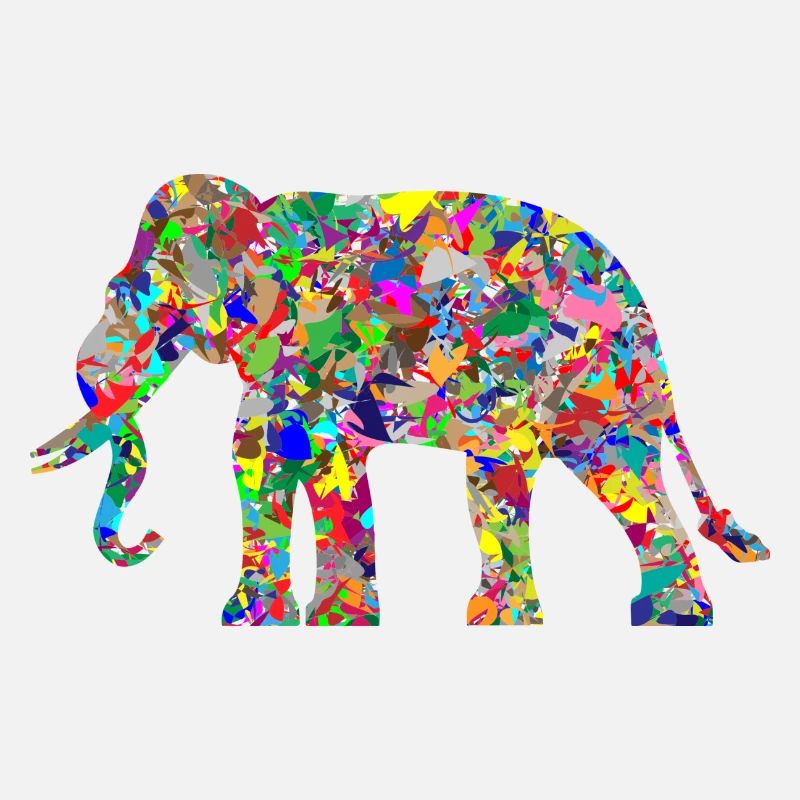 Elefant bunte Farbkleckse Geschenk Geschenkidee