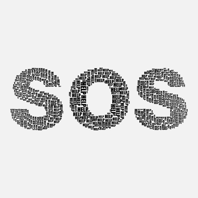 SOS! écrit avec le mot « Aide »