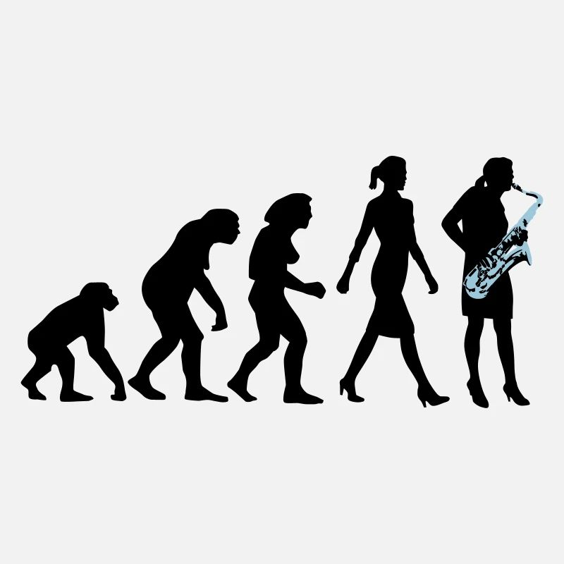 Evolution der Frau Saxophon Spielerin