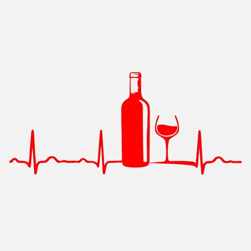 ECG HEARTLINE WINE / WINE BOTTLE / WEINGLAS Red