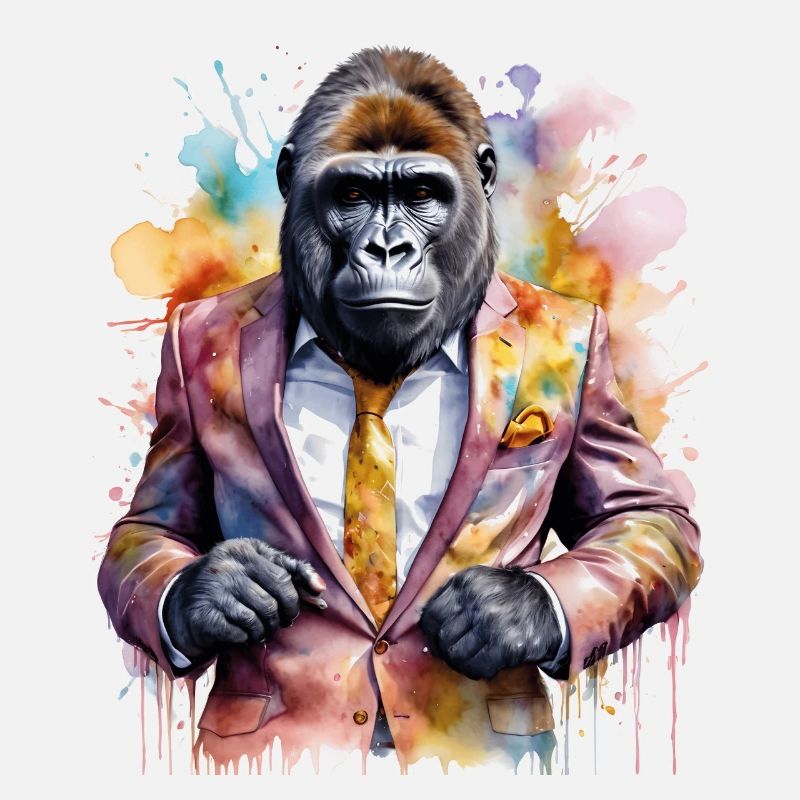 Gorilla Anzug Affe Bunt Tier Design Print