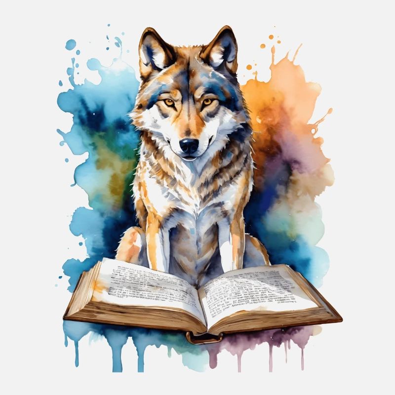 Livre de lecture loup Imprimé de conception animale colorée