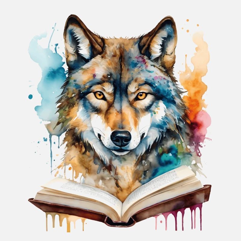 Livre de lecture loup Imprimé de conception animale colorée