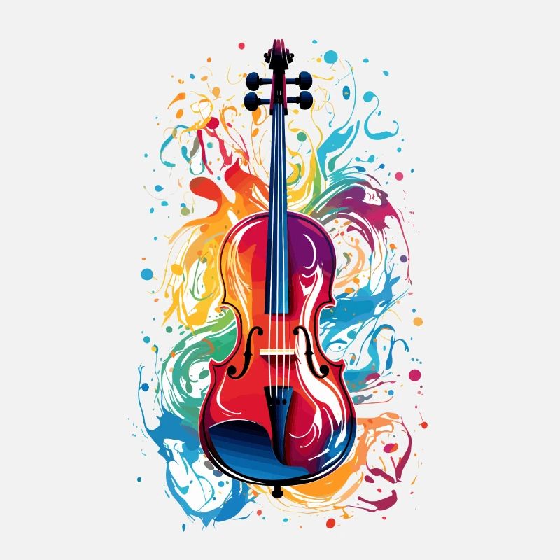 Cello Bunt Farbklecks Geige Farbspritzer