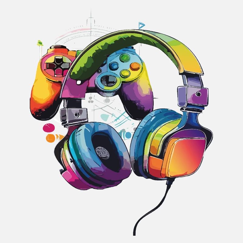 Gamer - Kopfhörer und Controller