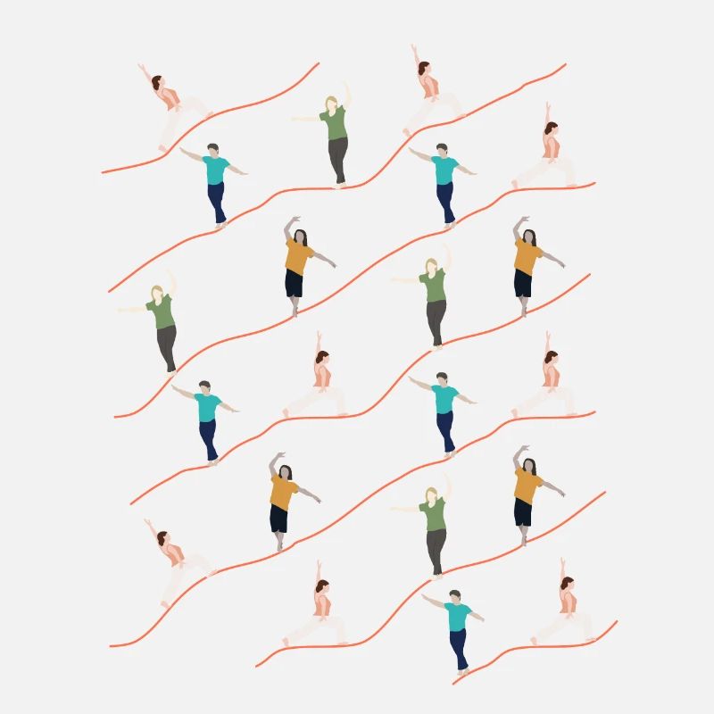 Pattern Illustration Slackers Balancing Indoor