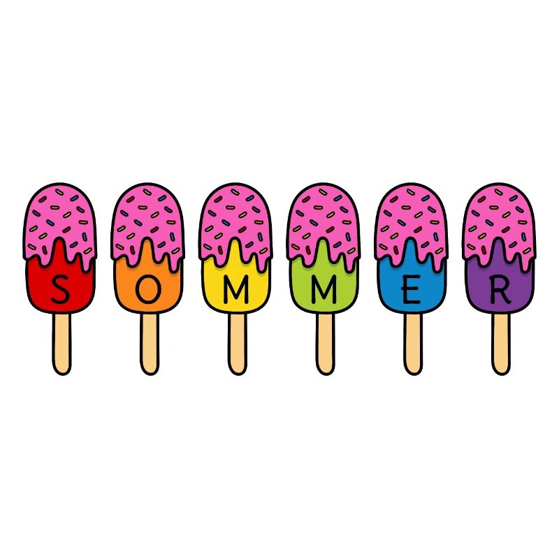 Sommer Eis essen Regenbogen bunt pink Eis