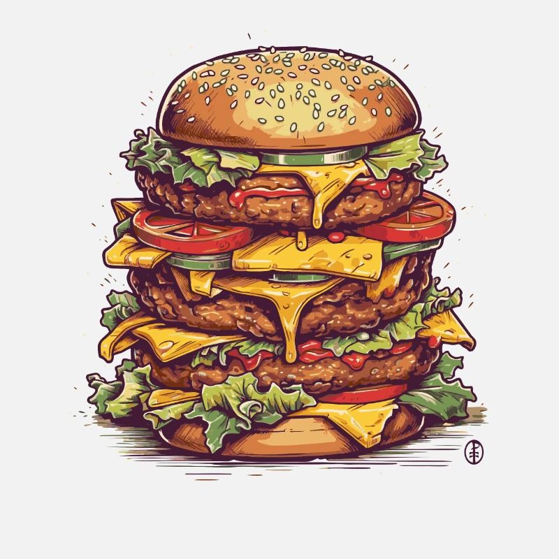 Ein riesiger Mega Cheeseburger