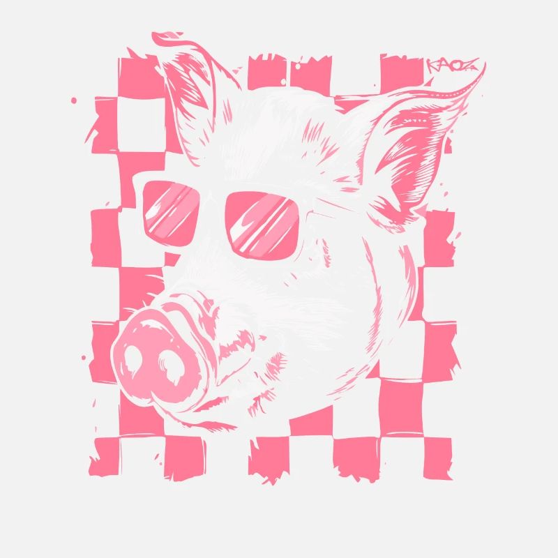 Cochon de drapeau à damier cool