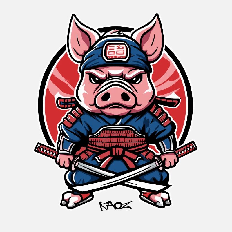 Japanischer Samurai-Schwein