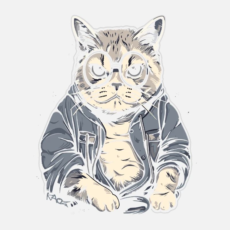 Ältere, intelligente Oma oder Opa Katze mit Brille