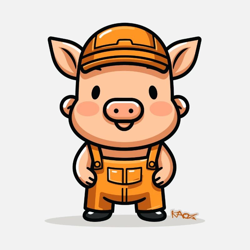 Drôle Ouvrier De La Construction Artisan Cochon
