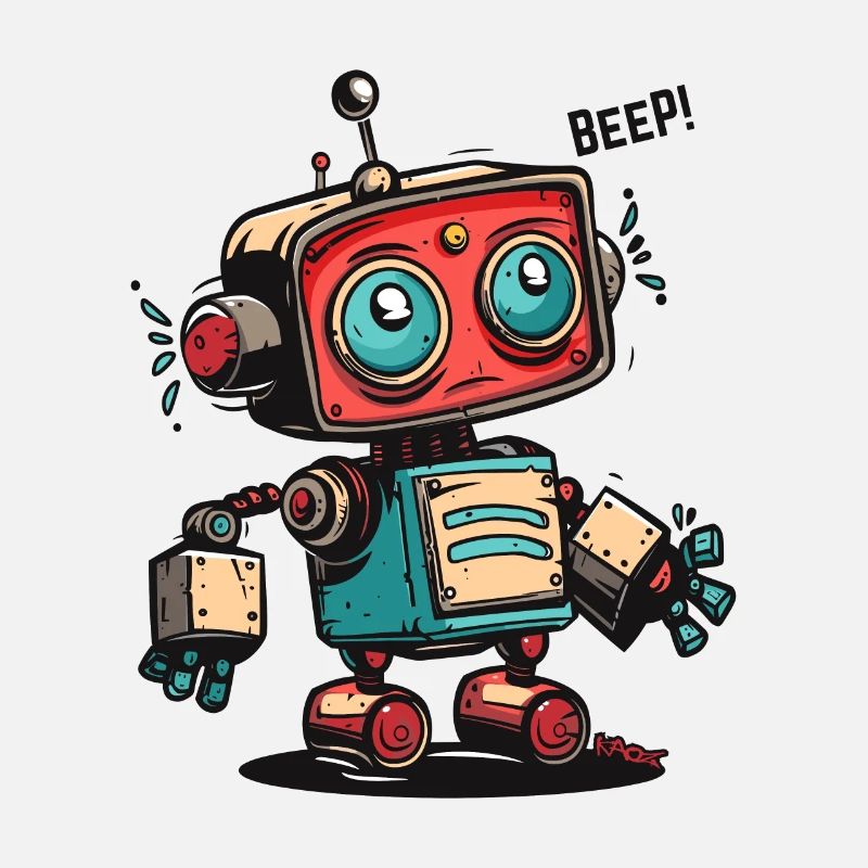 Beep Beep, here comes the cartoon robot