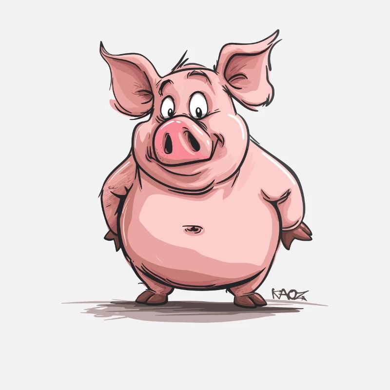Gros, joufflu, super drôle mignon cochon