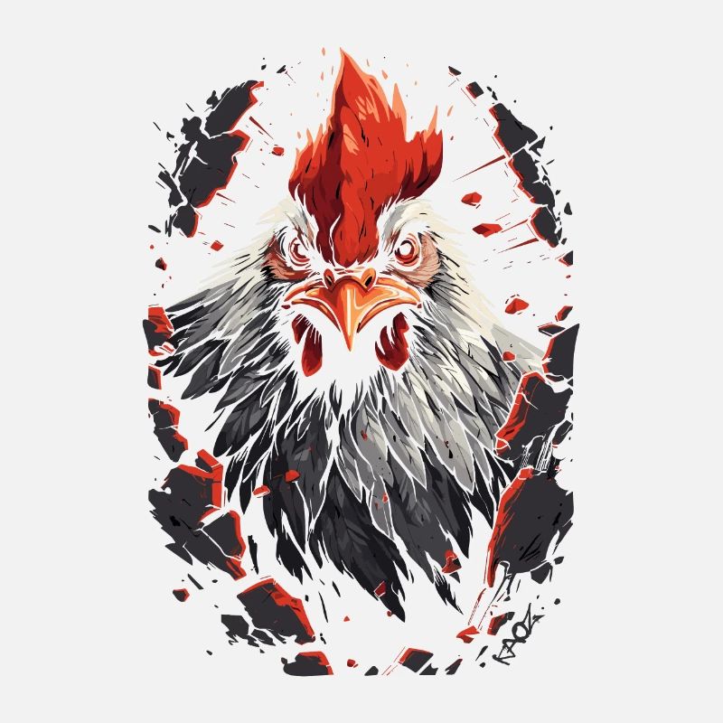 Breaking through walls: strong rooster