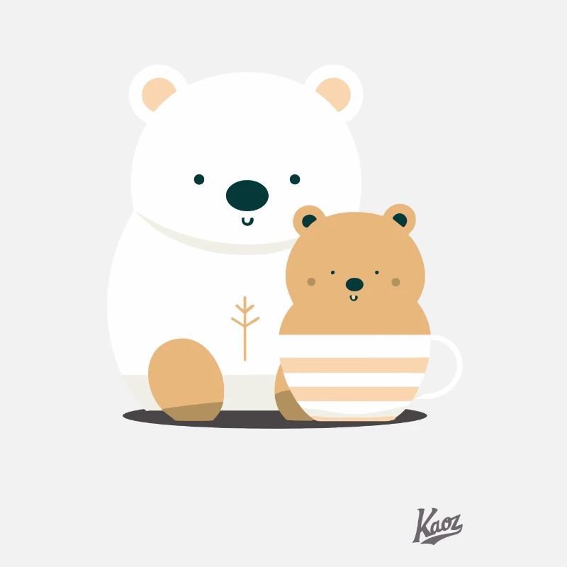 Big Bear and Little Bear in a Coffee Cup