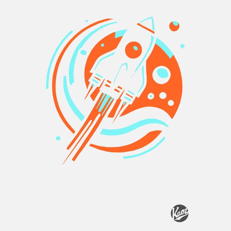 Retro Cool Cartoon Rocket