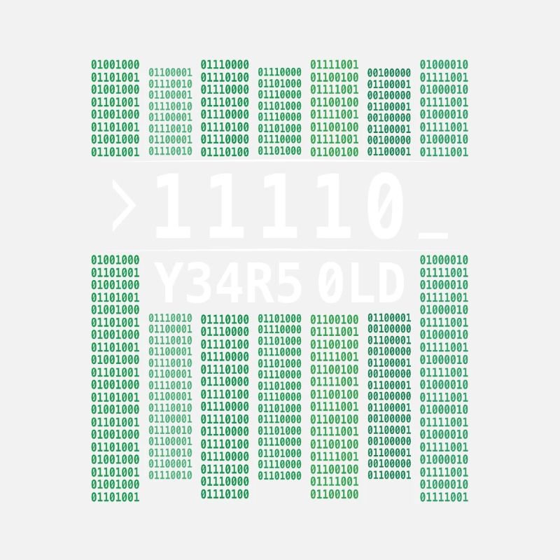 11110 YEARS OLD COMPUTER BINARY CODE 30TH BIRTHDAY