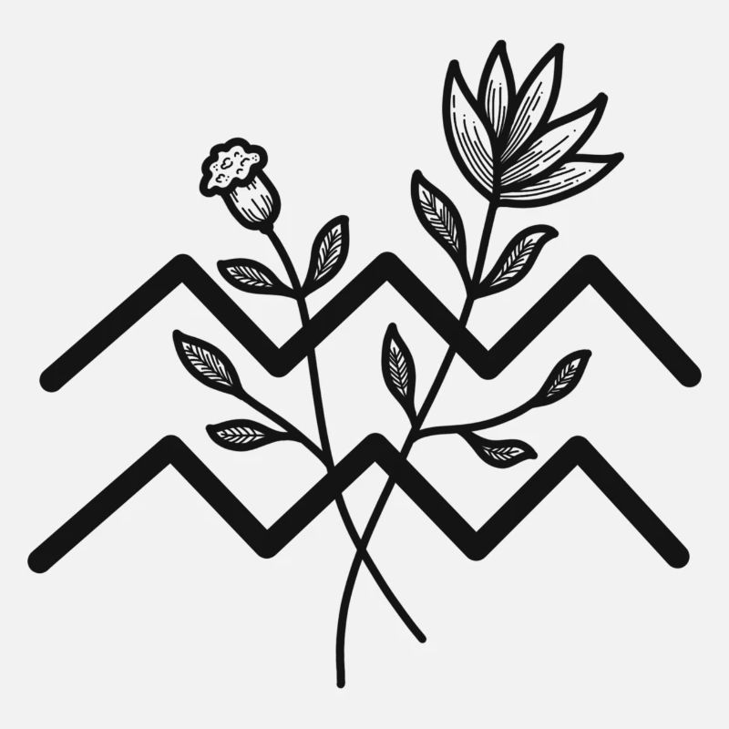 Sternzeichen Wassermann, minimalistisch & floral