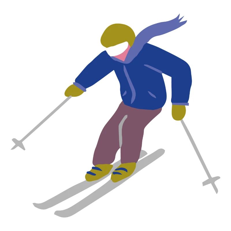 Graphisme bleu ski