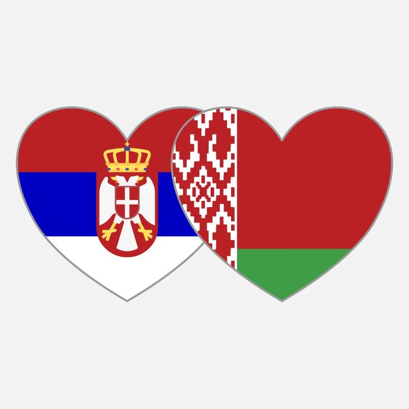 Serbie Biélorussie Drapeau Cœur