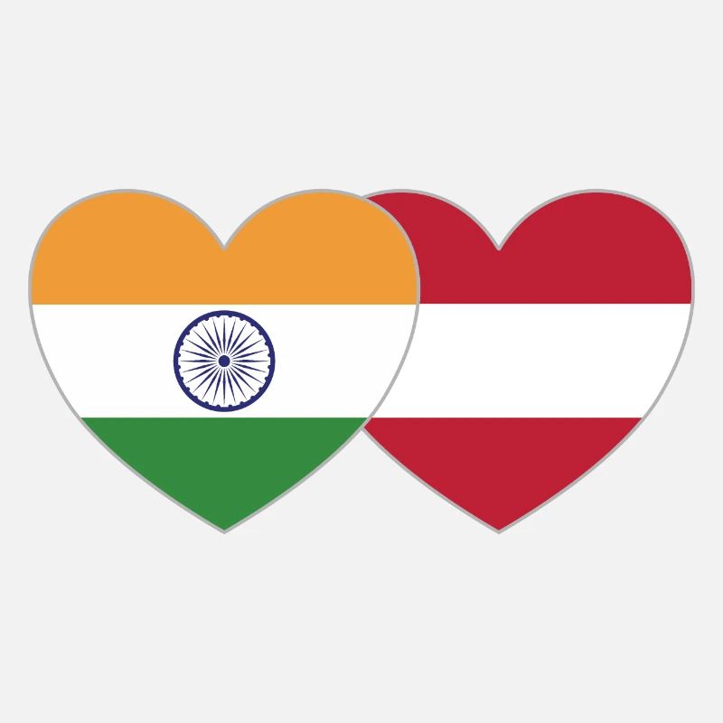 Inde Autriche Drapeau Coeur